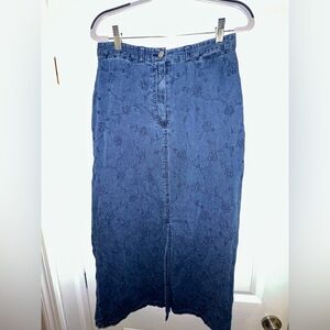 Pendleton Embroidered Denim Skirt